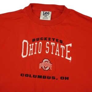 Ohio State Buckeyes Lee Sport T-Shirt Mens XL Red Columbus Short Sleeve Vintage